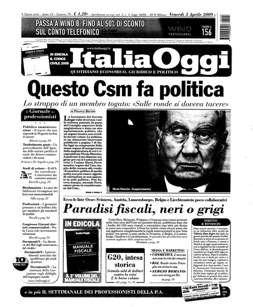 Italia oggi : quotidiano di economia finanza e politica